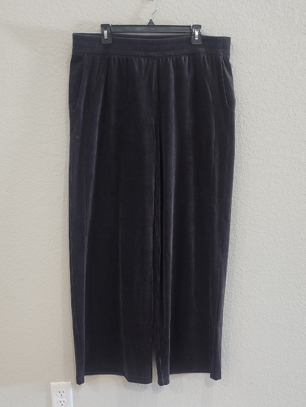 lululemon Wide Leg Corduroy Pants Charcoal Grey 14 Athleisure Track Baggy Active